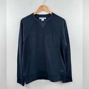 Outerknown Women Navy Blue Terry Cloth Crewneck Sweater Size Medium